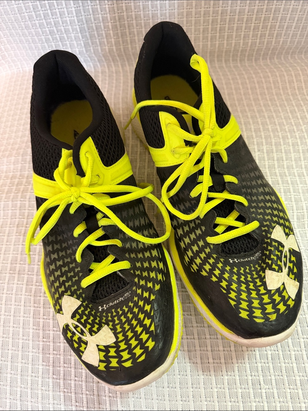 Under Armour Black and Neon Yellow Training Sneakers - Picture 1 of 7